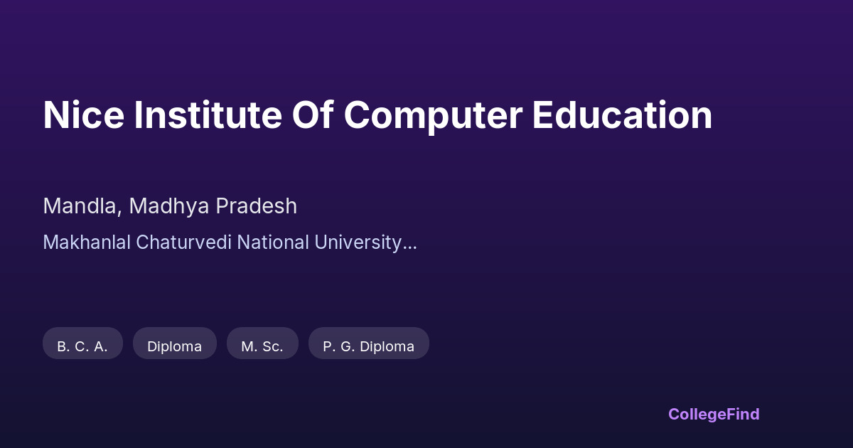 nice institute of computer education