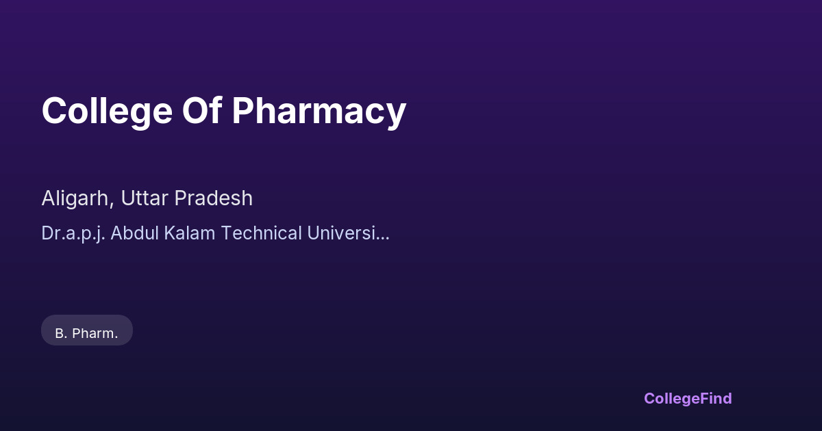 college of pharmacy