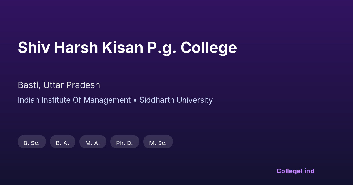 shiv harsh kisan p.g. college