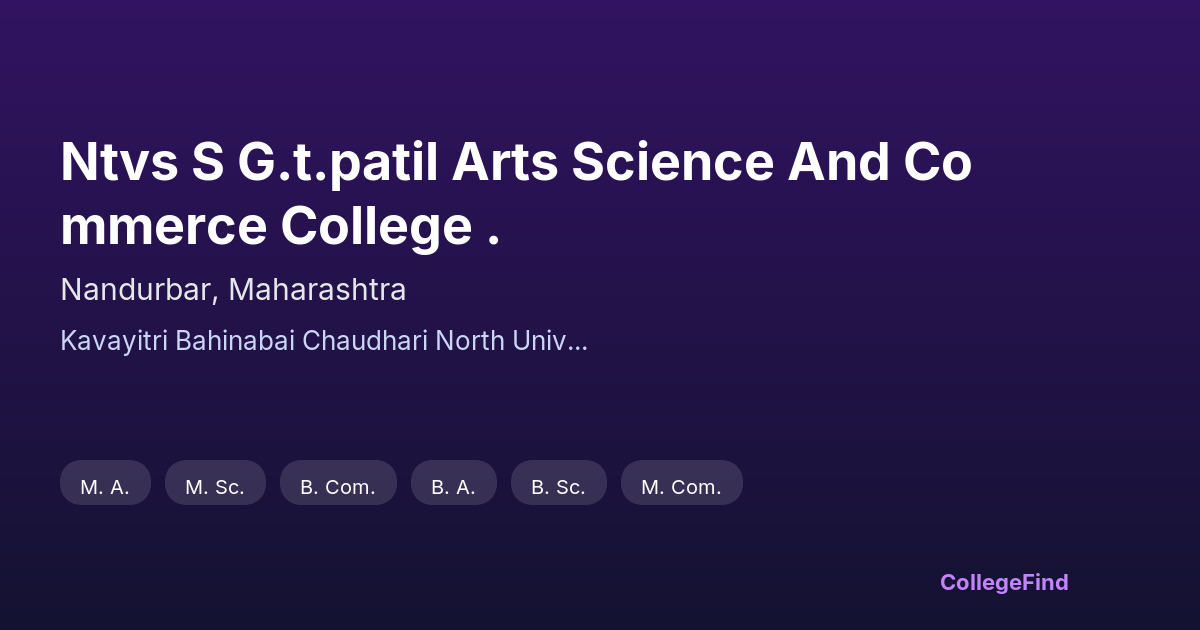 ntvs s g.t.patil arts science and commerce college .