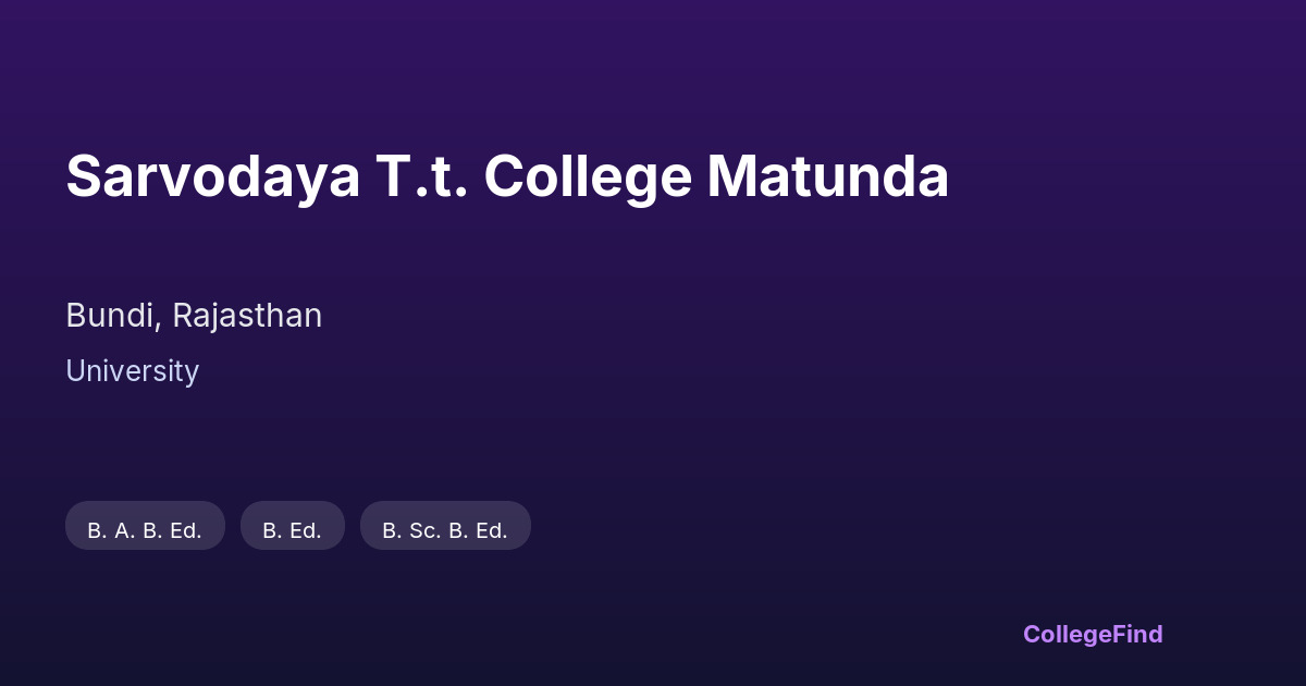sarvodaya t.t. college matunda