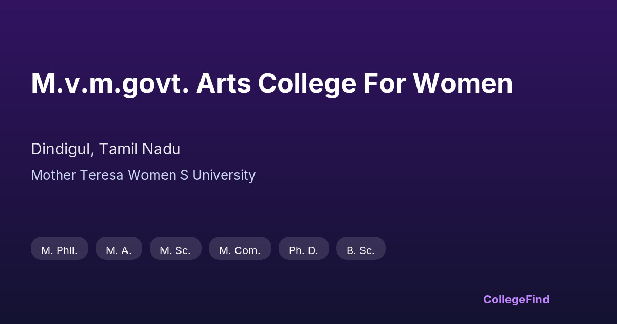 m.v.m.govt. arts college for women