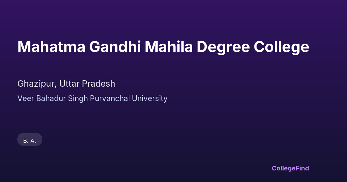 mahatma gandhi mahila degree college