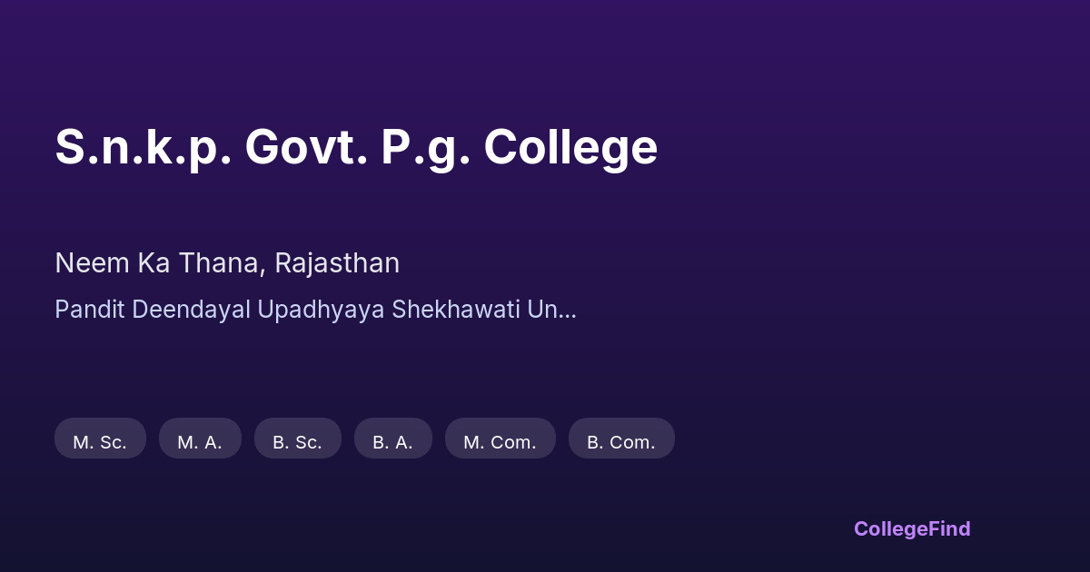 s.n.k.p. govt. p.g. college
