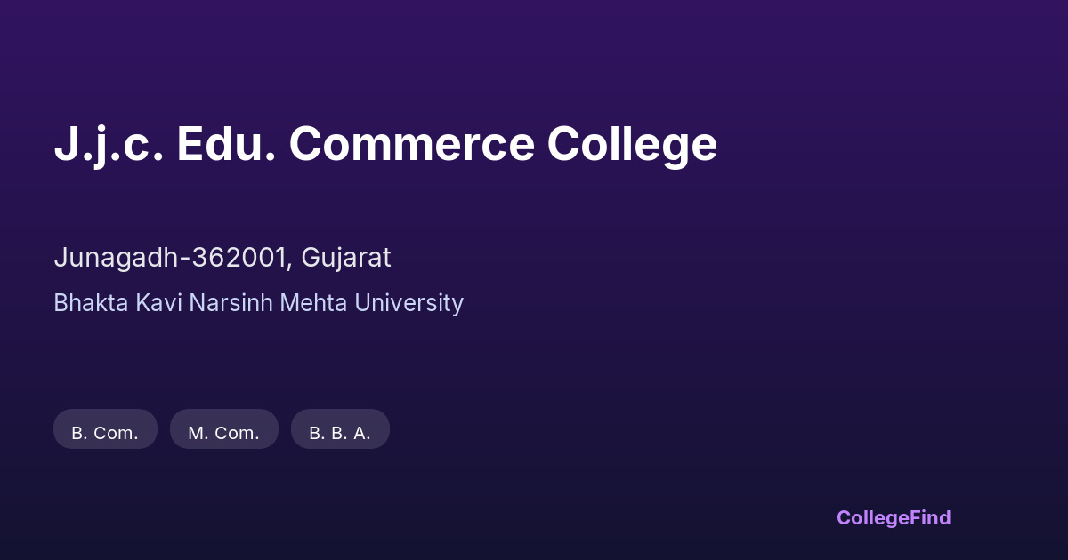 j.j.c. edu. commerce college