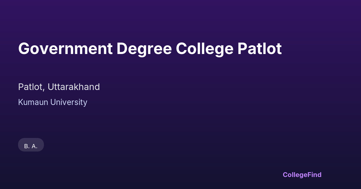 government degree college patlot