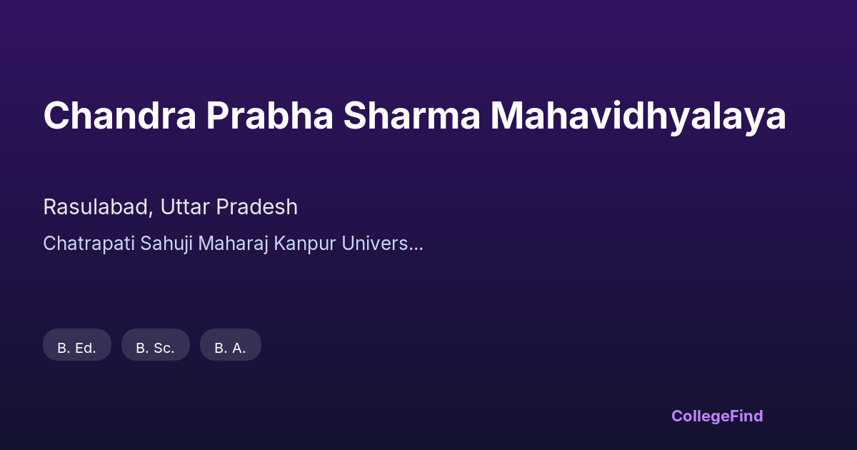 chandra prabha sharma mahavidhyalaya