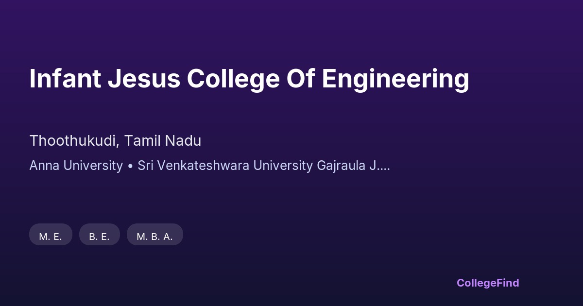 infant jesus college of engineering