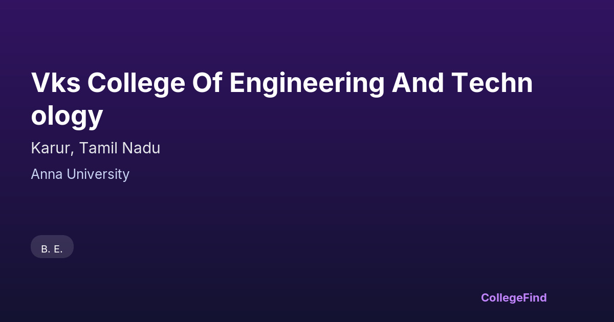 vks college of engineering and technology