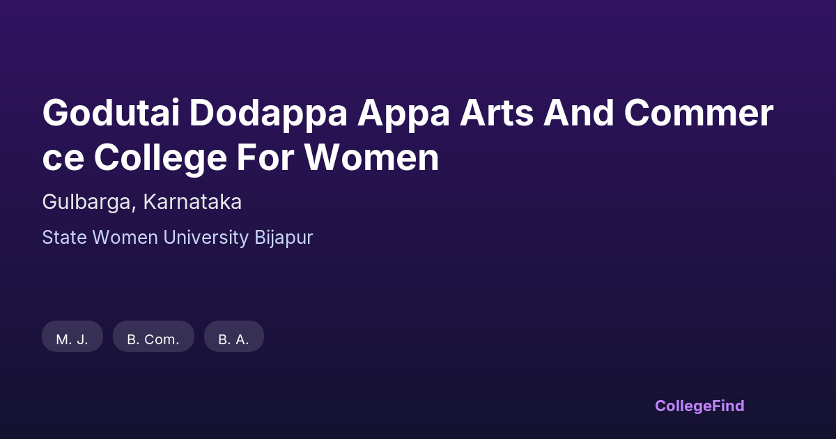 godutai dodappa appa arts and commerce college for women