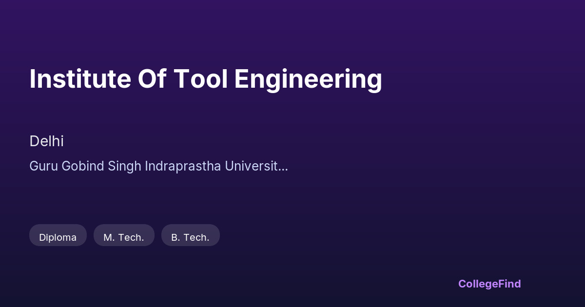institute of tool engineering