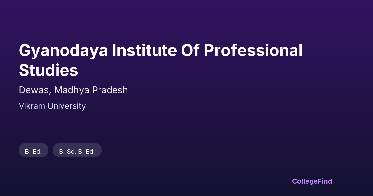 gyanodaya institute of professional studies