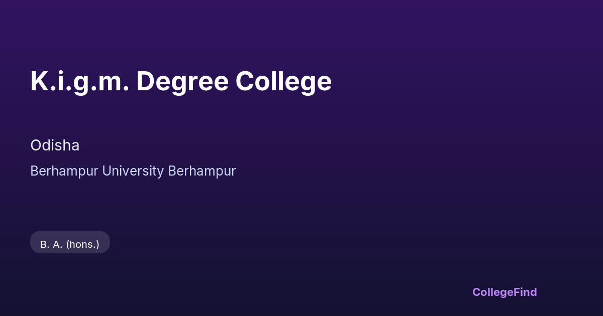 k.i.g.m. degree college