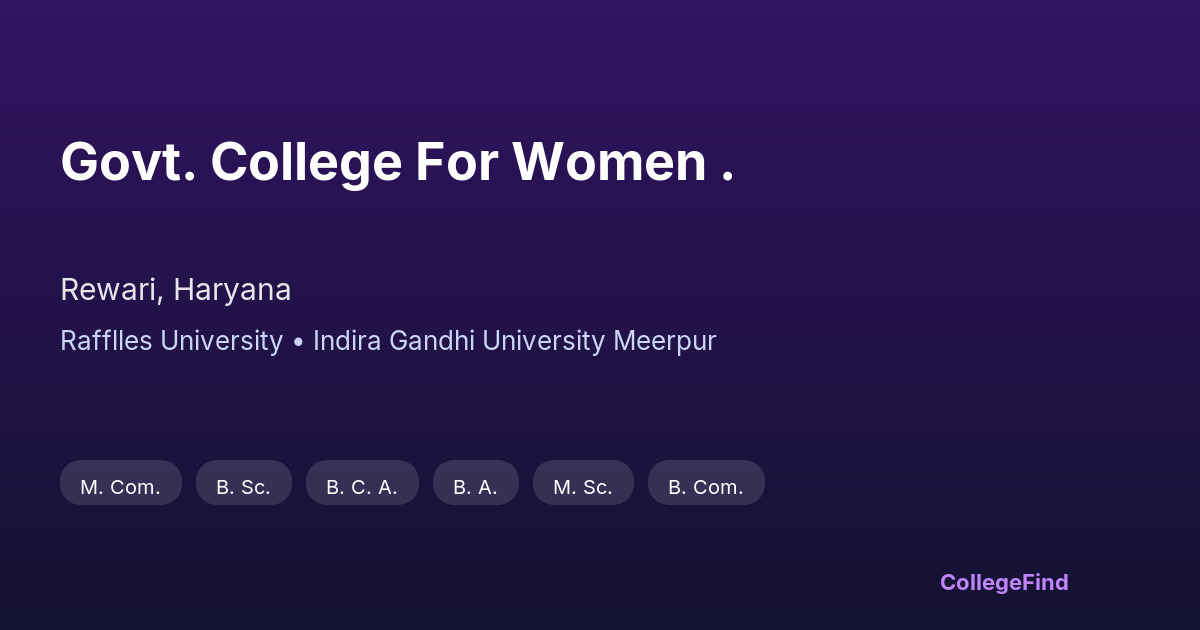 govt. college for women .