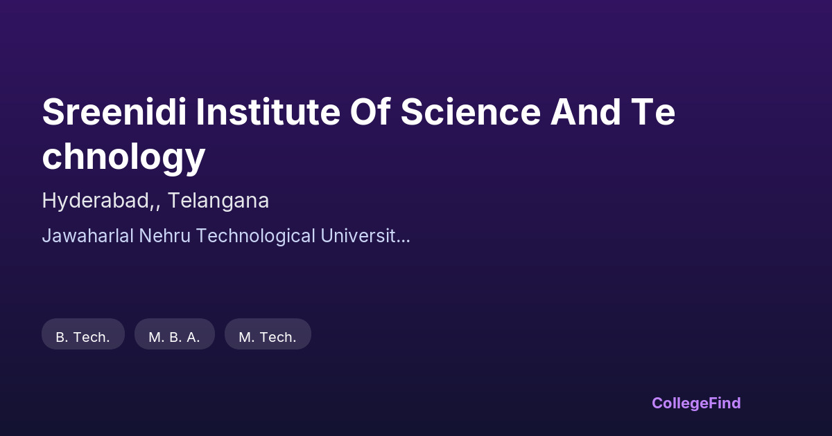sreenidi institute of science and technology