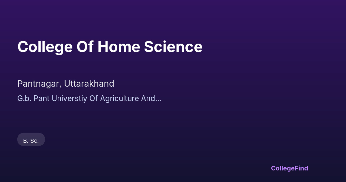 college of home science