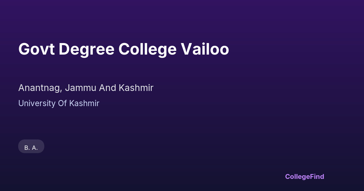 govt degree college vailoo