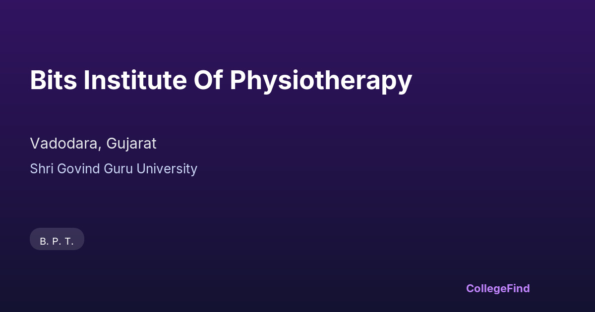 bits institute of physiotherapy