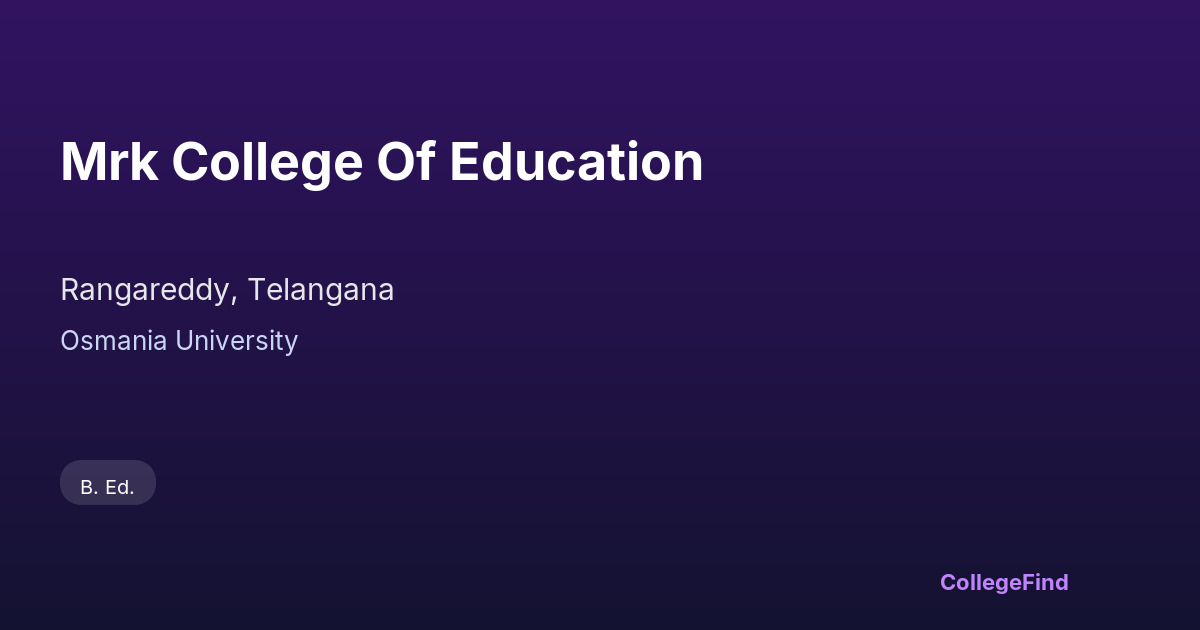 mrk college of education