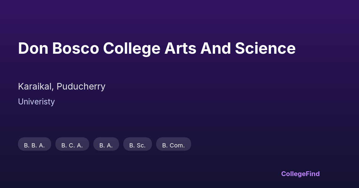 don bosco college arts and science