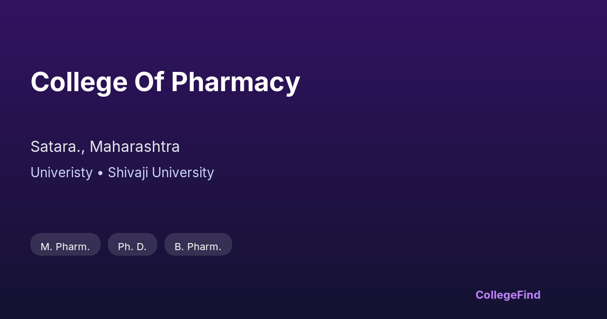 college of pharmacy