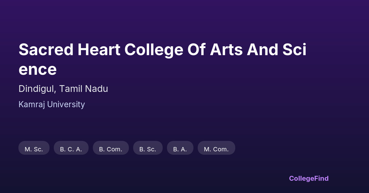 sacred heart college of arts and science