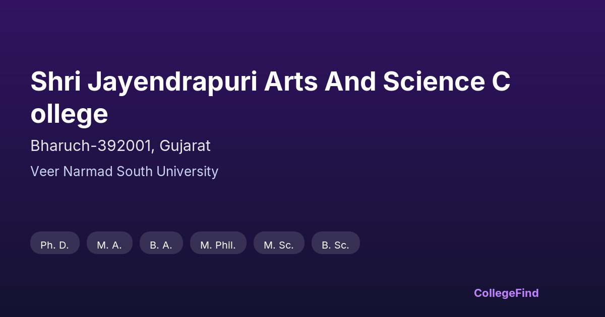 shri jayendrapuri arts and science college