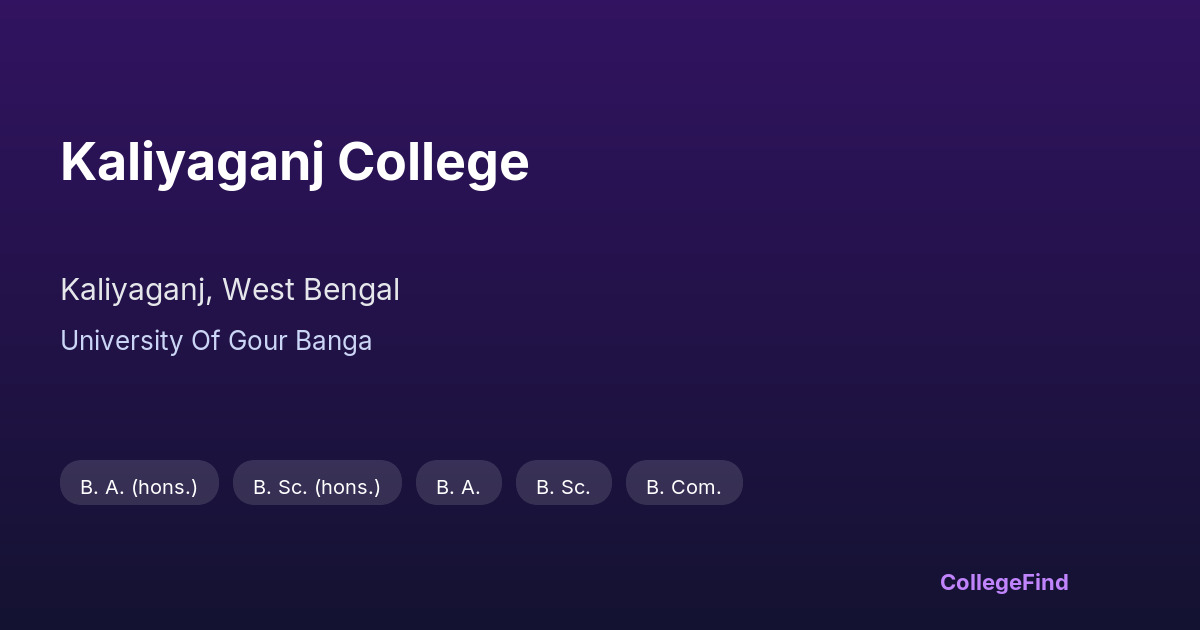 kaliyaganj college