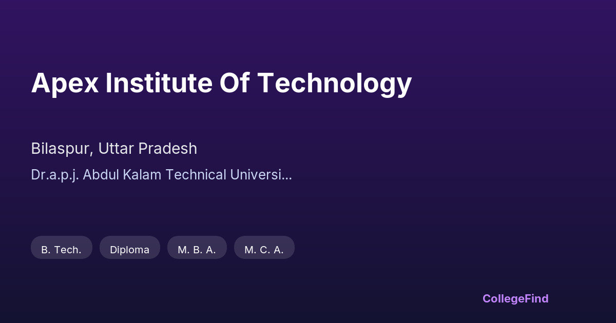 apex institute of technology