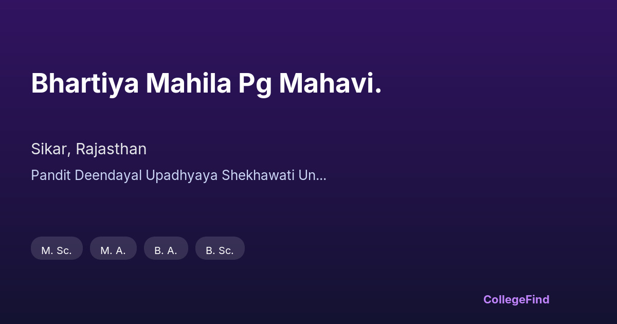 bhartiya mahila pg mahavi.