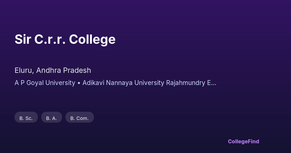 sir c.r.r. college