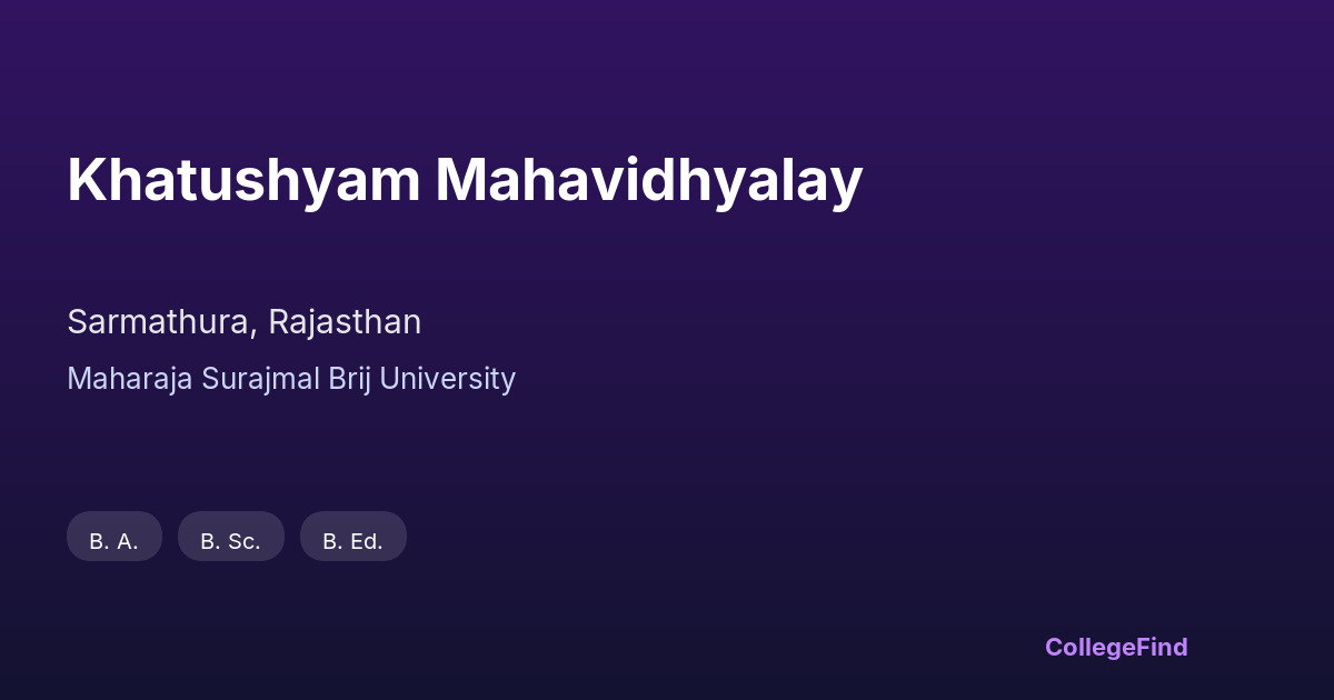 khatushyam mahavidhyalay