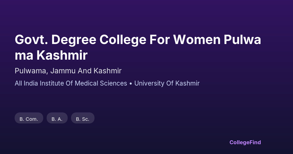 govt. degree college for women pulwama kashmir