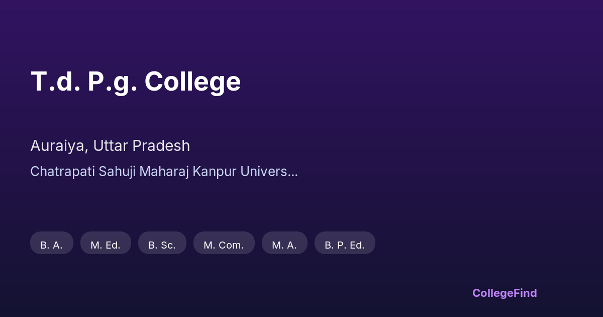 t.d. p.g. college