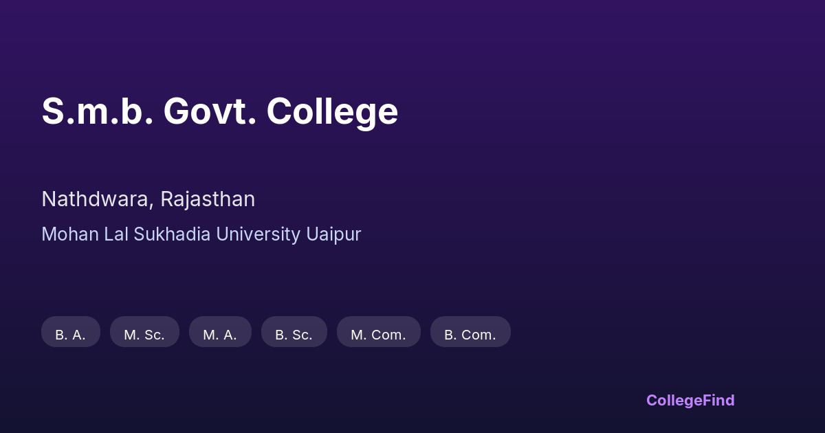 s.m.b. govt. college
