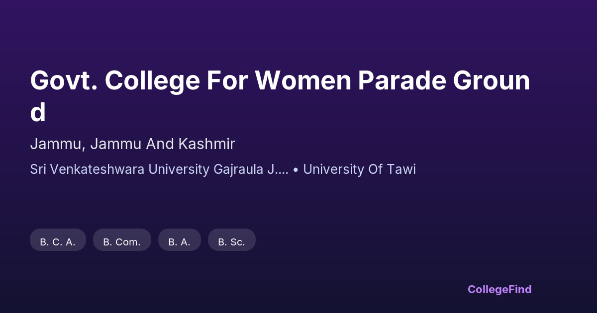 govt. college for women parade ground