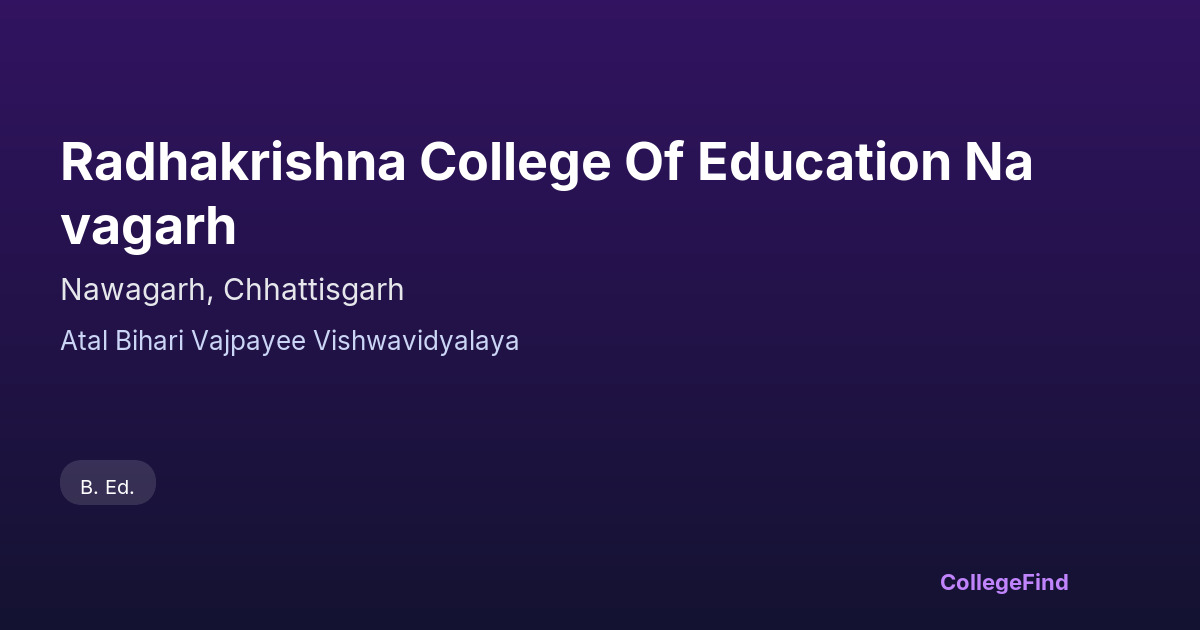 radhakrishna college of education navagarh