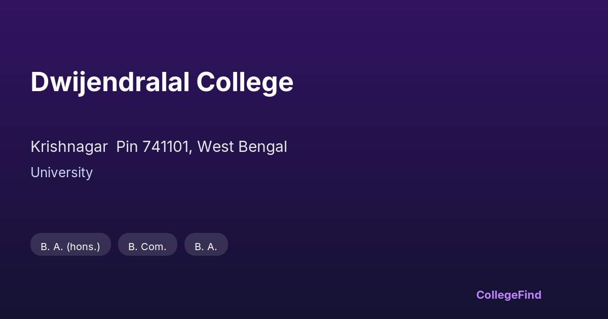 dwijendralal college
