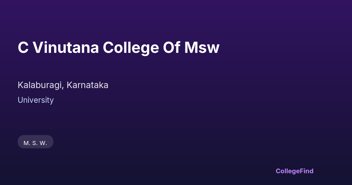 c vinutana college of msw