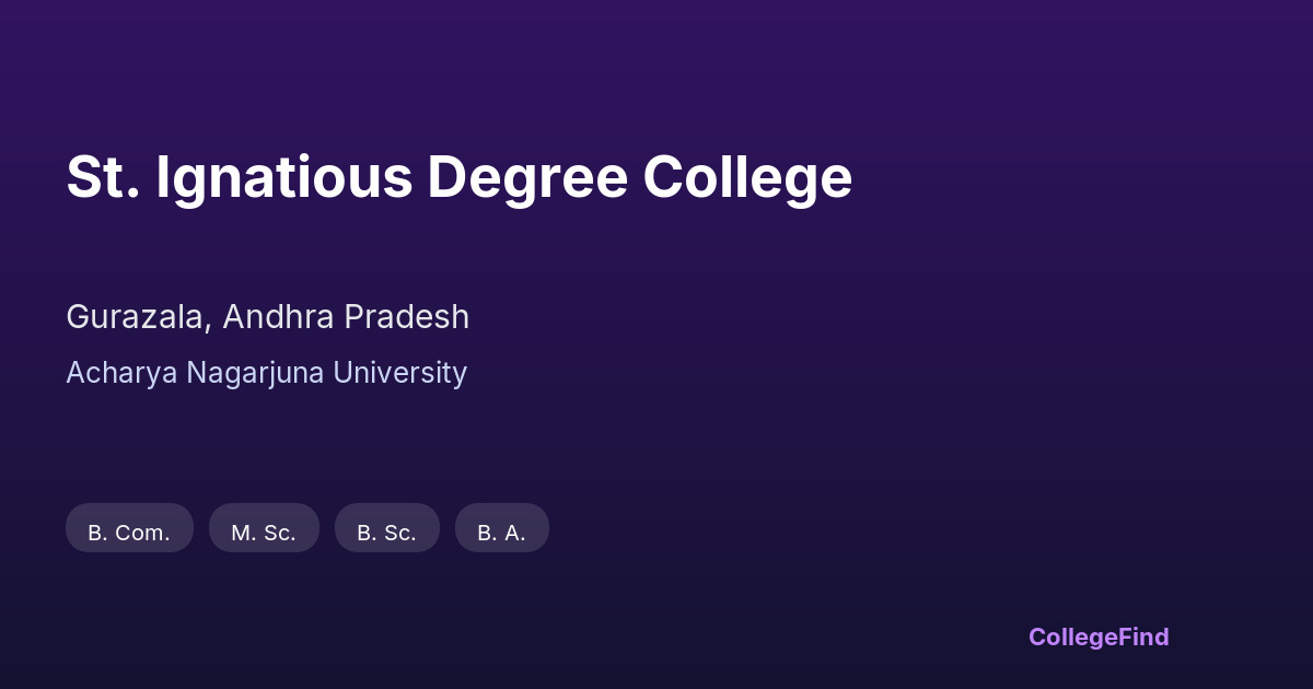 st. ignatious degree college