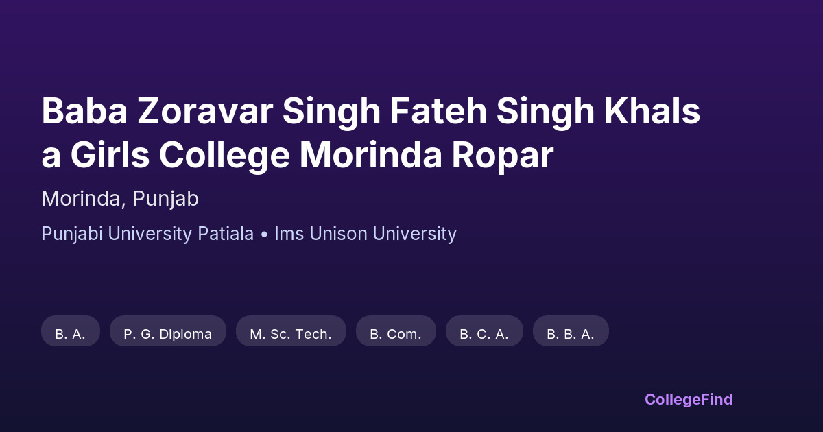 baba zoravar singh fateh singh khalsa girls college morinda ropar