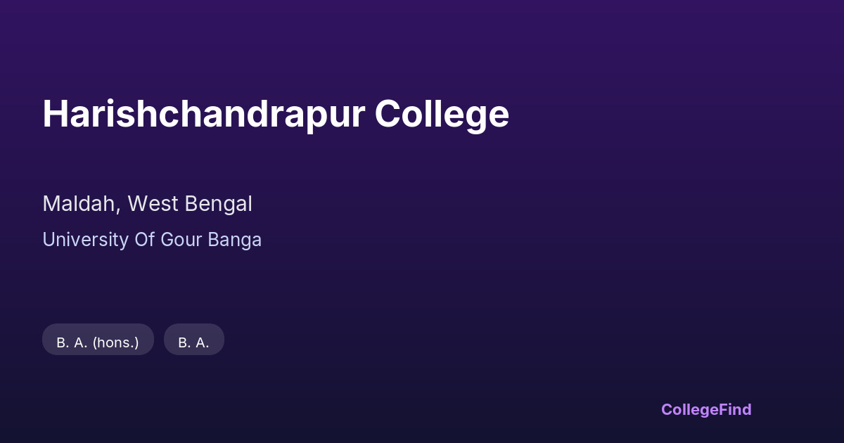 harishchandrapur college