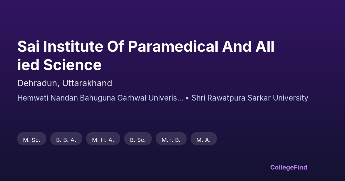 sai institute of paramedical and allied science