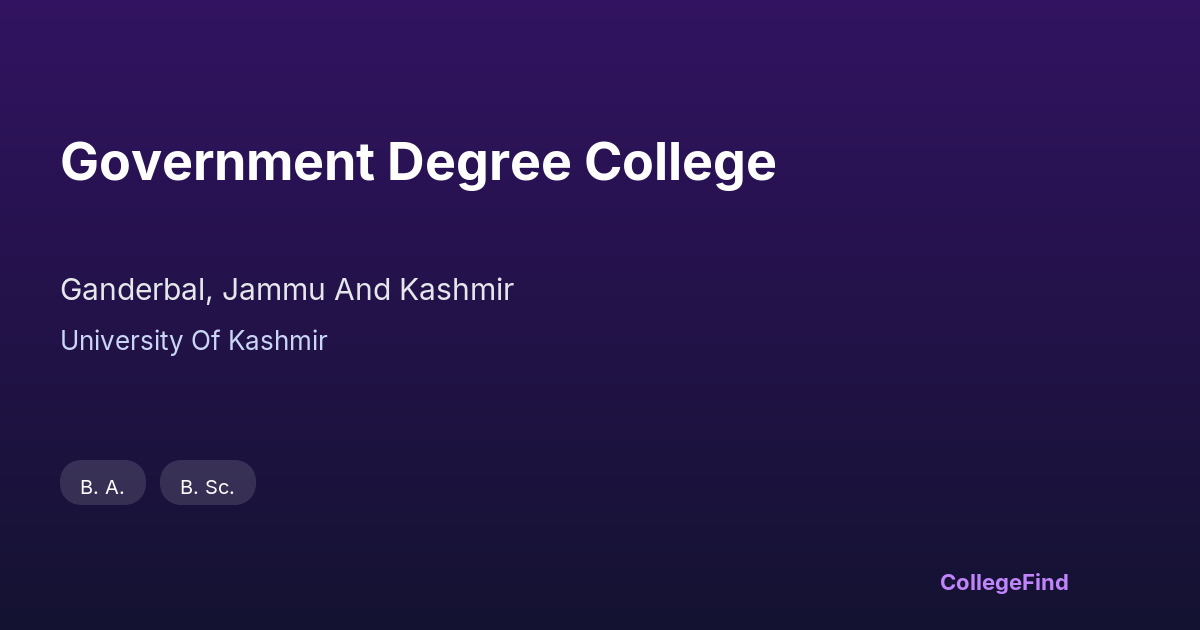 government degree college