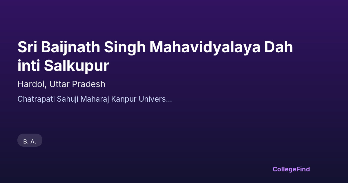 sri baijnath singh mahavidyalaya dahinti salkupur