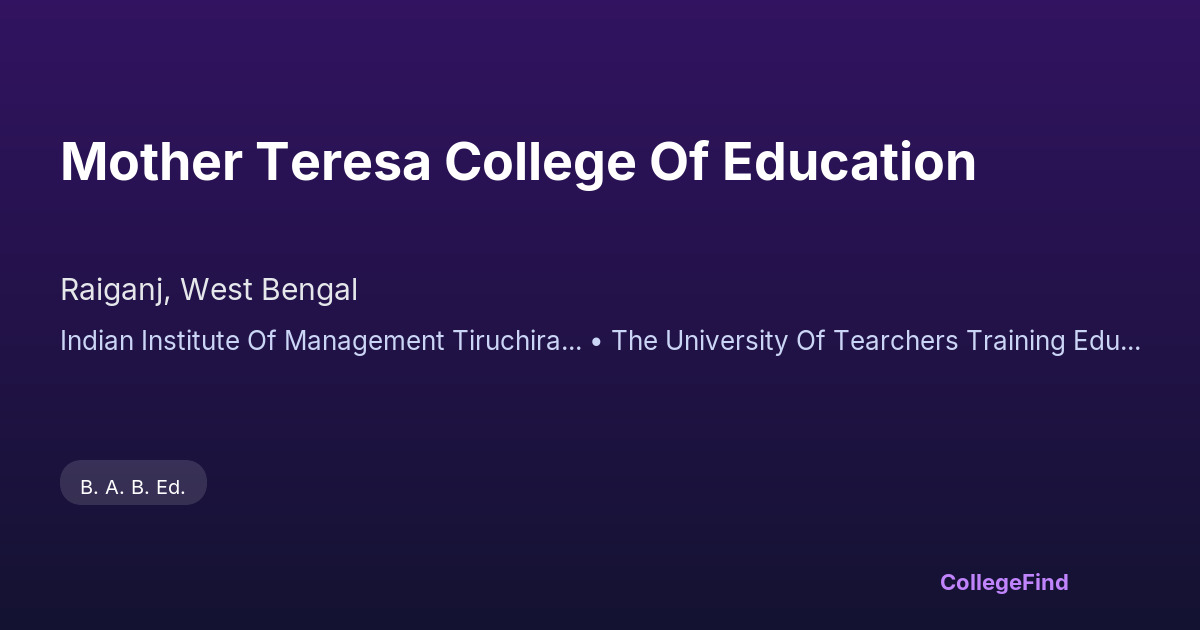 mother teresa college of education