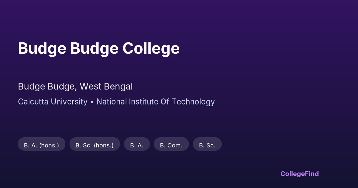 budge budge college