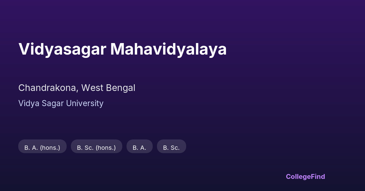 vidyasagar mahavidyalaya
