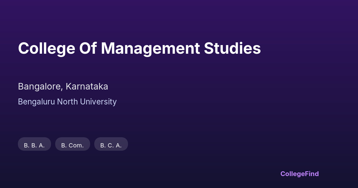 college of management studies