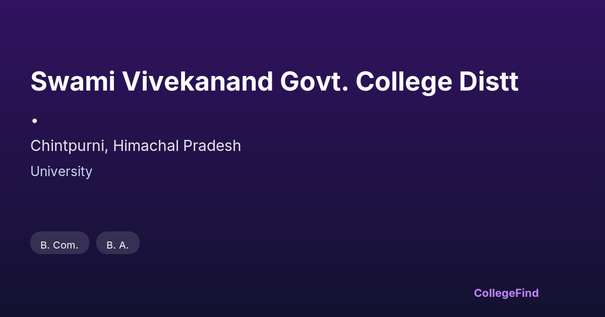 swami vivekanand govt. college distt.
